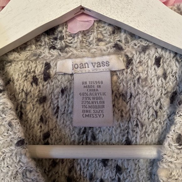 Joan Vass Marled Wool Mix Poncho One Size - Picture 2 of 5